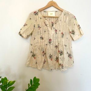 Anthropologie Floral Blouse